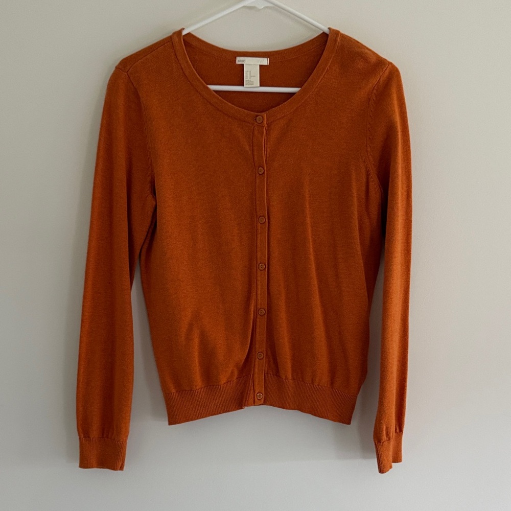 H&M Women's Orange Cardigan Sweater